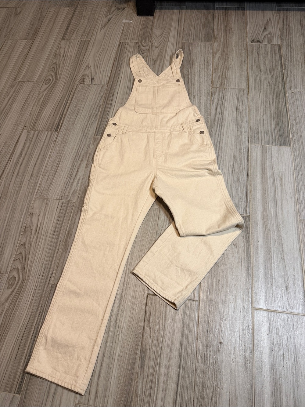 Old Navy Cream Overalls for Kids with Front Bib Pocket